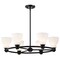 Nuvo Russel - 6 Light Chandelier - Matte Black with Satin White Glass 60/8027 - alternate 8
